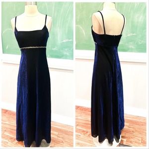 90s Vintage Betsey and Adam iridescent blue dress formal/ prom womens size 6